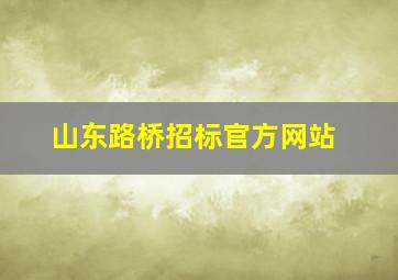 山东路桥招标官方网站