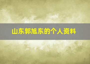 山东郭旭东的个人资料