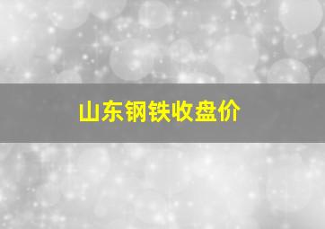 山东钢铁收盘价