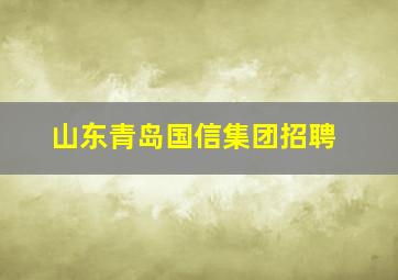 山东青岛国信集团招聘