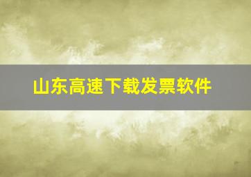 山东高速下载发票软件