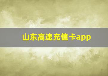 山东高速充值卡app