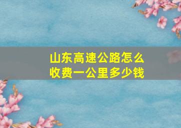 山东高速公路怎么收费一公里多少钱