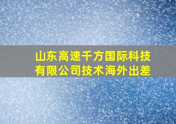 山东高速千方国际科技有限公司技术海外出差