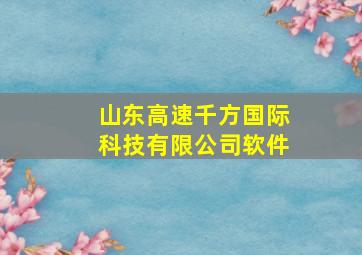 山东高速千方国际科技有限公司软件