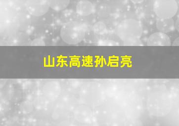 山东高速孙启亮