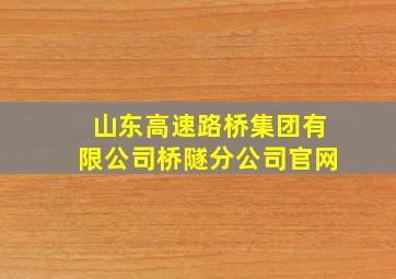 山东高速路桥集团有限公司桥隧分公司官网