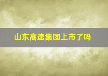 山东高速集团上市了吗