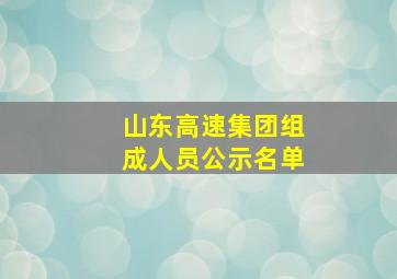 山东高速集团组成人员公示名单