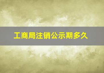 工商局注销公示期多久