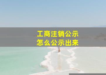 工商注销公示怎么公示出来