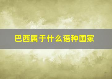 巴西属于什么语种国家