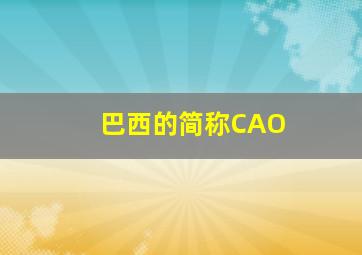 巴西的简称CAO