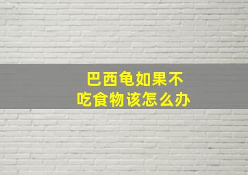 巴西龟如果不吃食物该怎么办