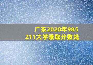 广东2020年985211大学录取分数线