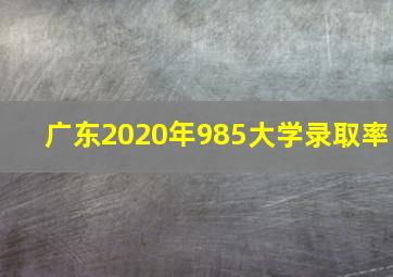 广东2020年985大学录取率