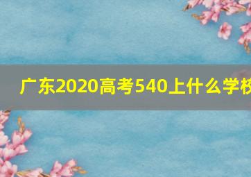 广东2020高考540上什么学校