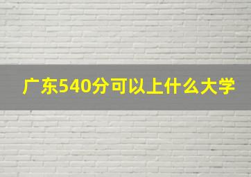 广东540分可以上什么大学