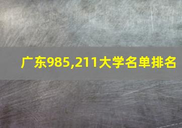 广东985,211大学名单排名