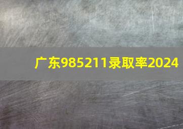 广东985211录取率2024