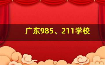 广东985、211学校