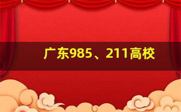 广东985、211高校