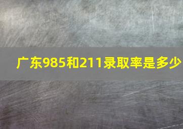 广东985和211录取率是多少