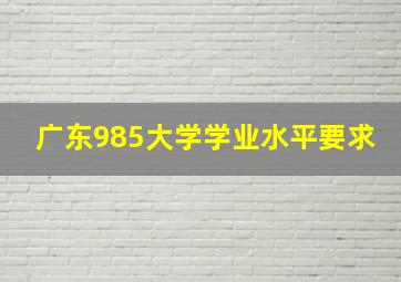 广东985大学学业水平要求