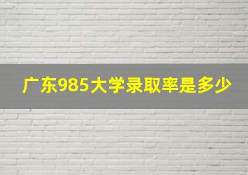 广东985大学录取率是多少