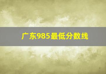 广东985最低分数线