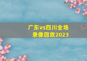 广东vs四川全场录像回放2023