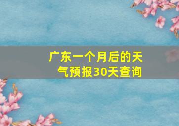 广东一个月后的天气预报30天查询