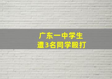 广东一中学生遭3名同学殴打