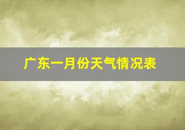 广东一月份天气情况表