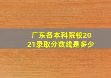 广东各本科院校2021录取分数线是多少