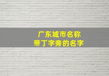 广东城市名称带丁字旁的名字