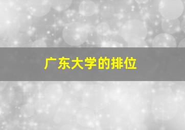 广东大学的排位