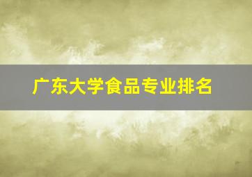 广东大学食品专业排名