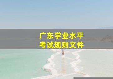 广东学业水平考试规则文件