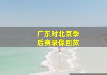 广东对北京季后赛录像回放