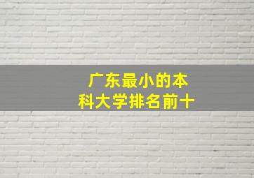 广东最小的本科大学排名前十