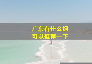 广东有什么烟可以推荐一下