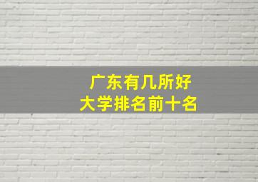 广东有几所好大学排名前十名