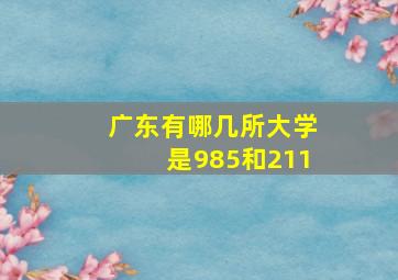 广东有哪几所大学是985和211