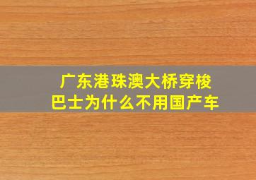 广东港珠澳大桥穿梭巴士为什么不用国产车