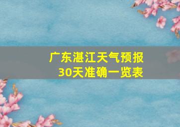 广东湛江天气预报30天准确一览表