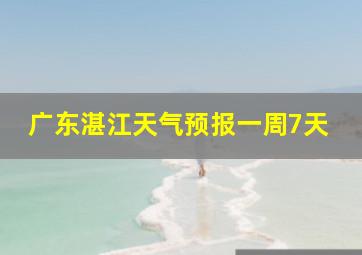 广东湛江天气预报一周7天