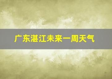 广东湛江未来一周天气