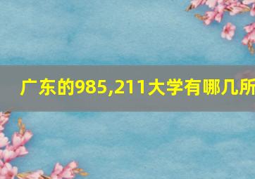 广东的985,211大学有哪几所