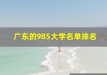 广东的985大学名单排名